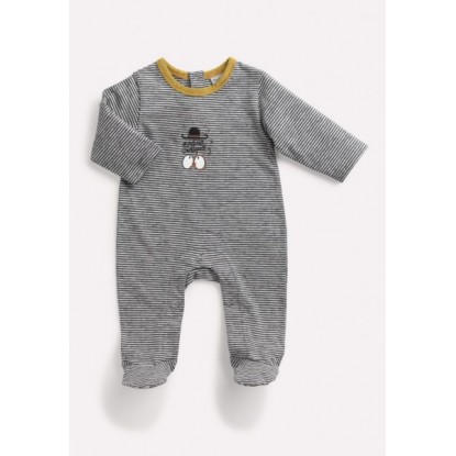 THALES Pyjama gris rayé Les Petits Habits Il était une fois printemps - été 2018 - Moulin Roty