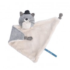 Doudou chat gris clair Fernand Les Moustaches - Moulin Roty