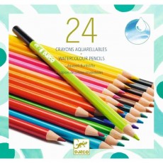 Les couleurs - 24 crayons aquarellables - Djeco