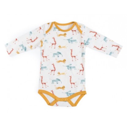 Bergamote Body jersey crème imprimé allover Sous mon baobab - Moulin Roty