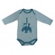 Babou Body jersey bleu imprimé animaux Sous mon Baobab - Moulin Roty