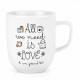 Mug Céramique XL - All we need is love et un grand café - Créa Bisontine