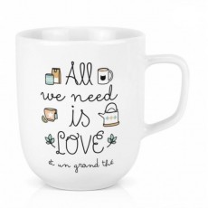 Mug Céramique XL - All we need is love et un grand café - Créa Bisontine