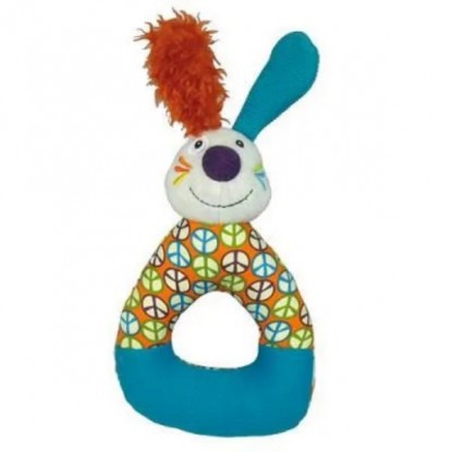 Hochet rond Jef le lapin - La Happy Farm - Ebulobo