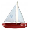 Barque Plate 32 cm coque Rouge/voile Blanche - Tirot