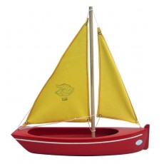 Barque Plate 32 cm coque Rouge/voile Jaune - Tirot