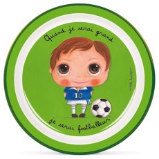 Assiette plate mélamine Footballeur - Quand je serai grand(e) par Isabelle Kessedjan