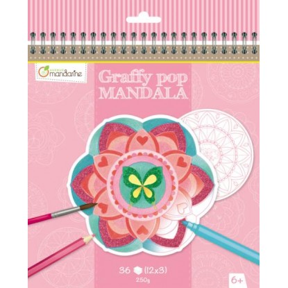 Bloc de coloriage Graffy Pop Mandala Fille - Avenue Mandarine