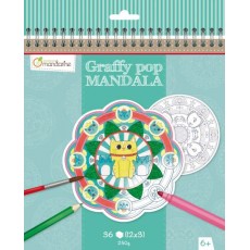 Bloc de coloriage Graffy Pop Mandala Animaux - Avenue Mandarine