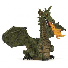 Figurine Dragon ailé vert avec flamme - Papo