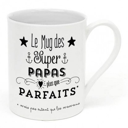 Mug porcelaine - Le mug des super papas - Créa Bisontine