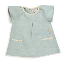 Robe trapèze bleue Mona Les Petits Habits Tartempois été - Moulin Roty