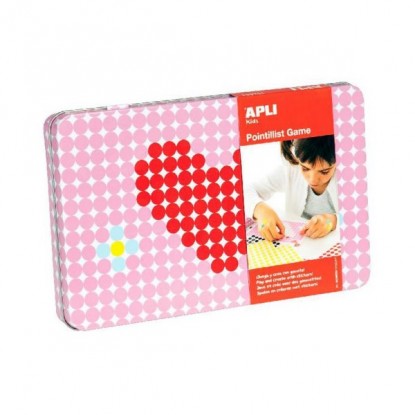 Jeu de gommettes cœur en boîte métal - APLI