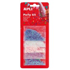 5 sachets de confettis coeurs rose violet - APLI Kids
