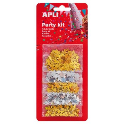 5 sachets de confettis étoiles or / argent - APLI Kids