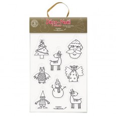 Pochette de Noël à colorier - Marielle Bazard