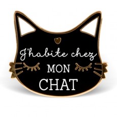  Pin's J'habite chez mon chat - Créa bisontine