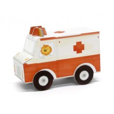 Ambulance 3D en carton à assembler - Krooom